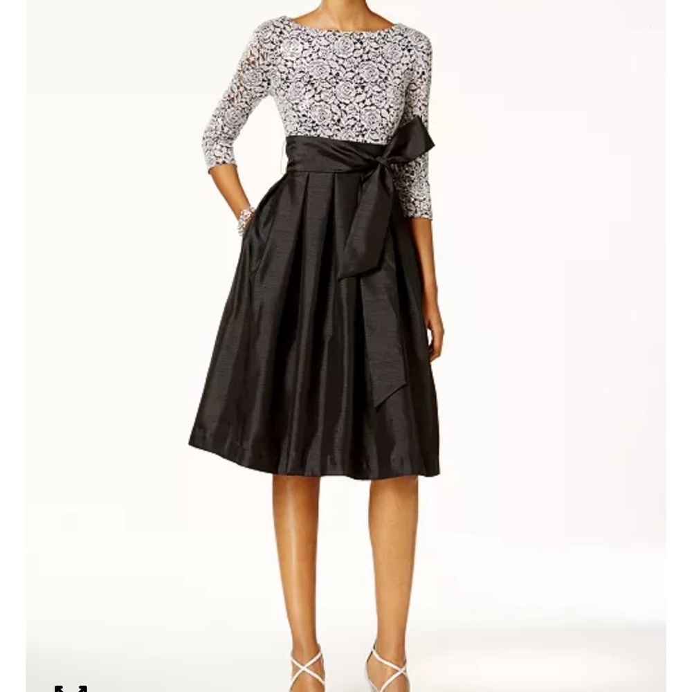 Jessica Howard Black and Silver Sequin Dress